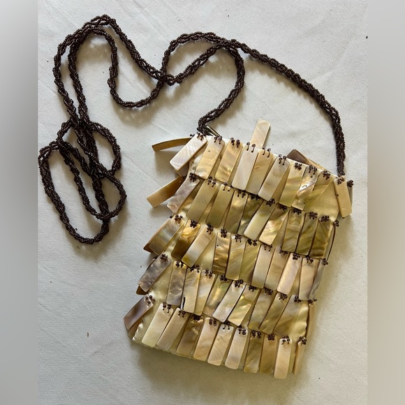 MAD by DESIGN💥VINTAGE💥 "Mother of Pearl"  Spun Silk Crossbody Bag - Picture 2 of 8